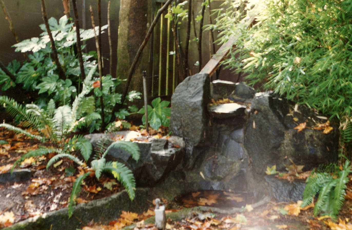 8a. Disused waterfall, focal point of the sculpture.